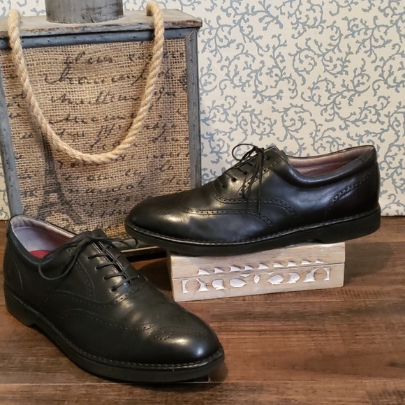 rockport black wingtip shoes